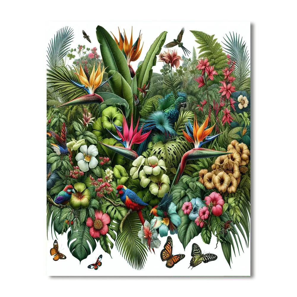 Vibrant Jungle Oasis Painting By Numbers Kit
