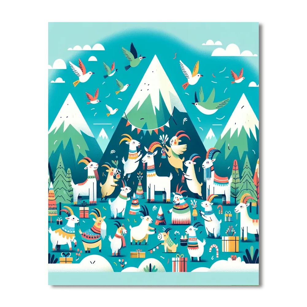 Mountain Mirth Party Painting By Numbers Kit