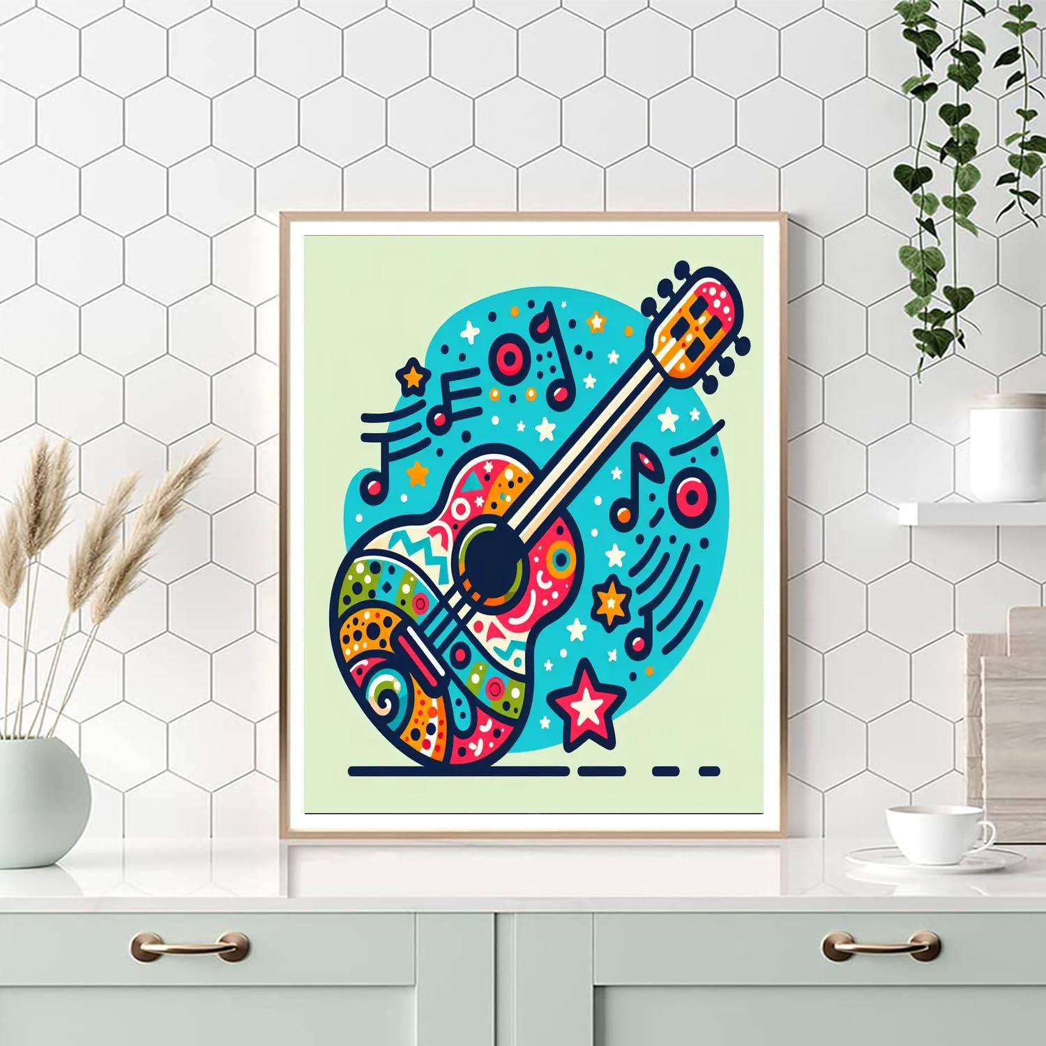 Funky Guitar Paint By Numbers