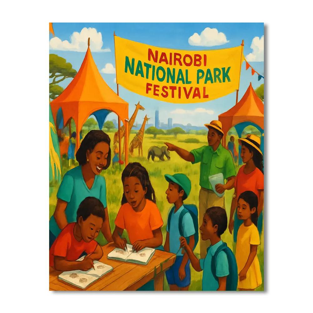 Nairobi National Park Festival - Kenya Paint By Color