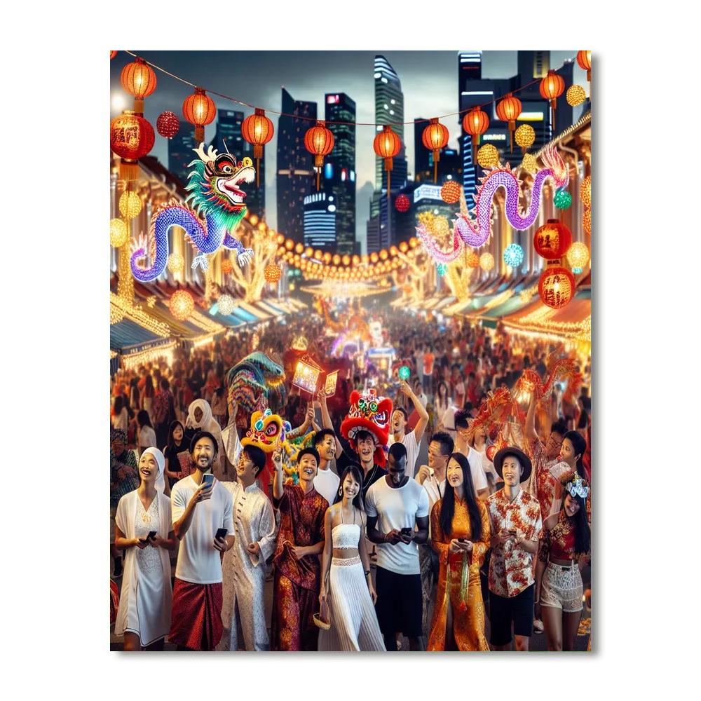 Lunar New Year - Singapore Paint By Color