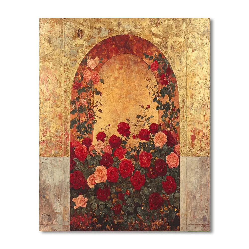 Gustav Klimt Inspired Elegant Rose Reverie  Paint By Numbers