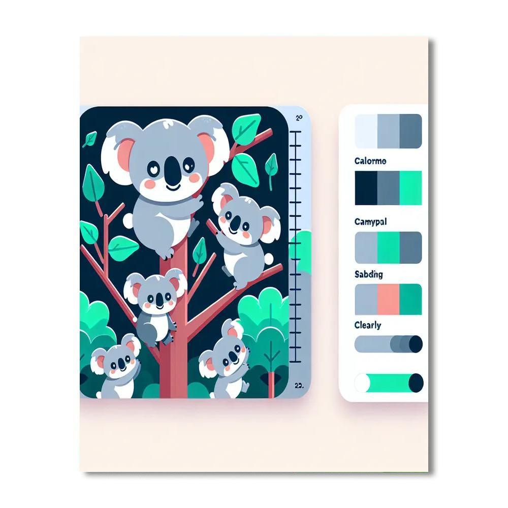 Curious Koalas Paint By Numbers Art