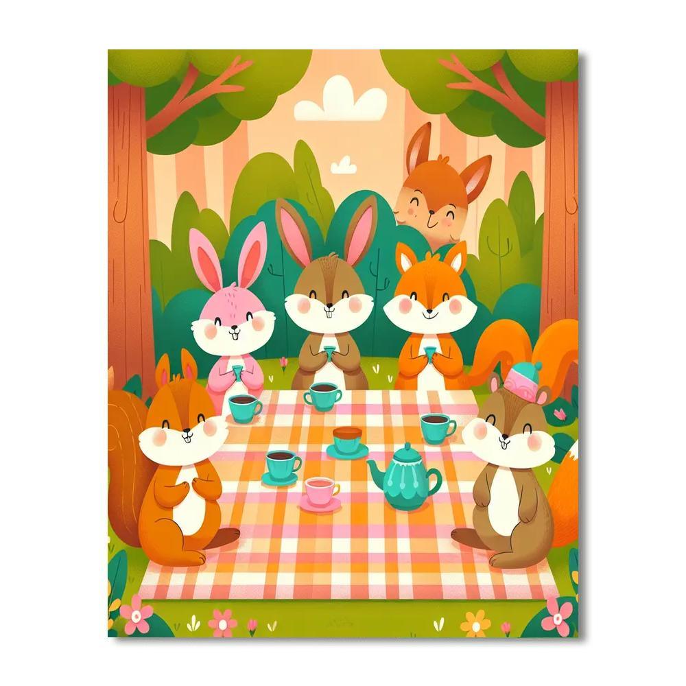 Friendly Woodland Tea Party Paint By Number