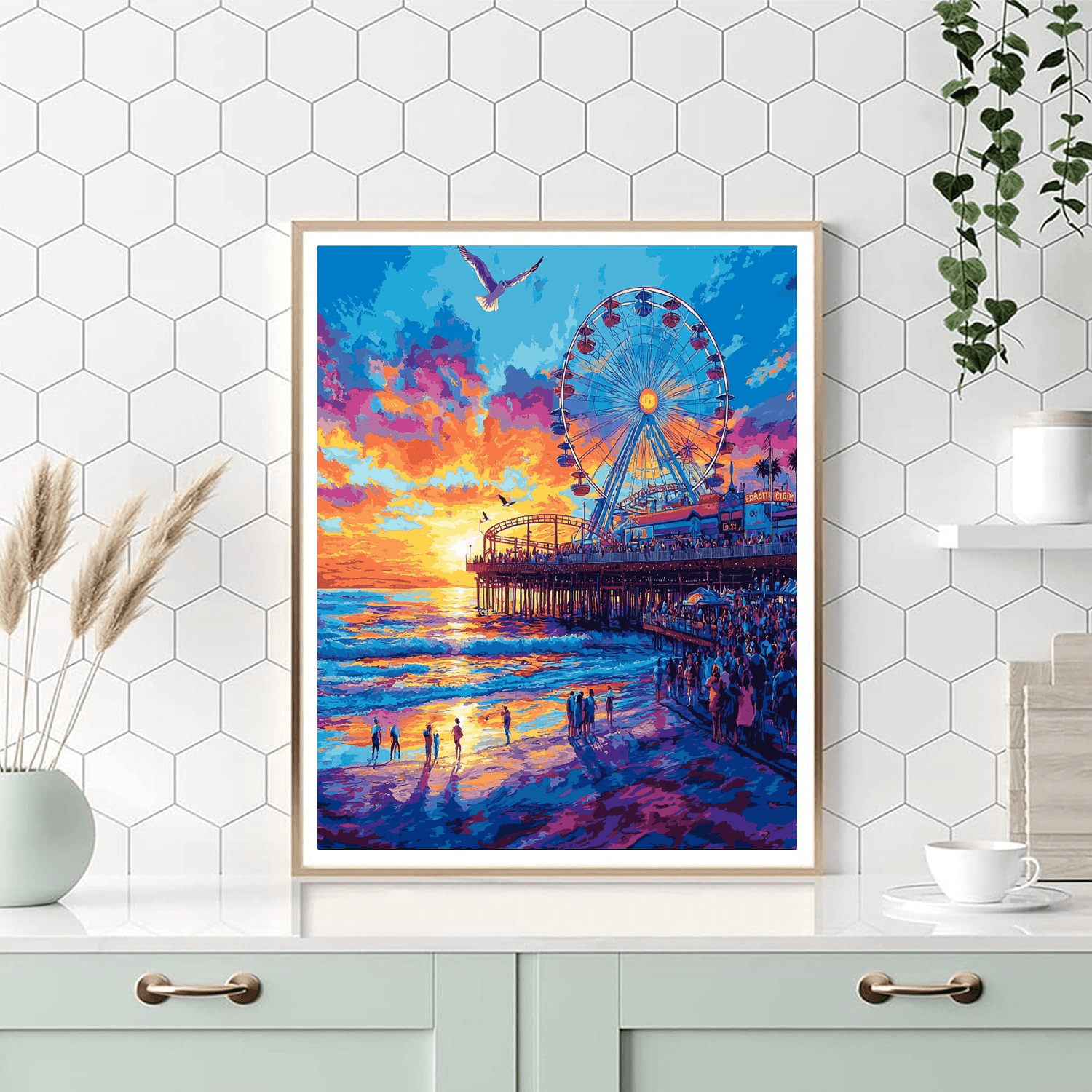 Santa Monica Pier - Los Angeles, Usa Numbered Painting Kits