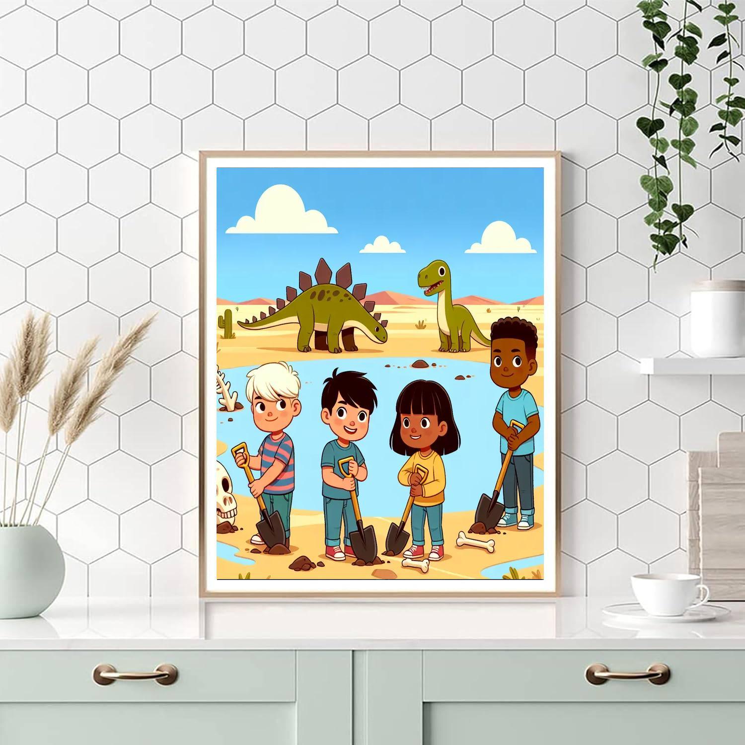 Dinosaur Discovery Camp Painting By Numbers Kit