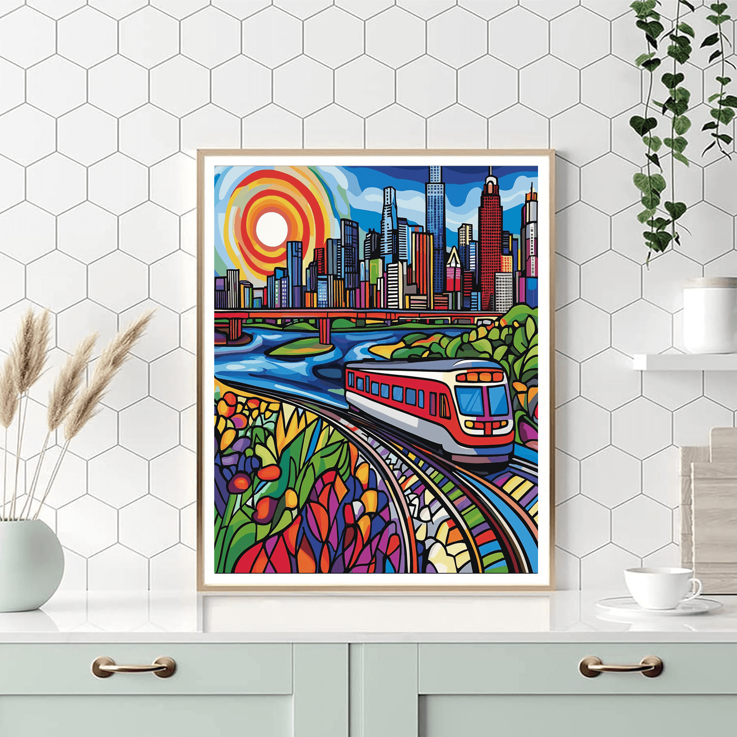 Roy Lichtenstein Inspired Urban Utopia  Paint By Numbers Kits