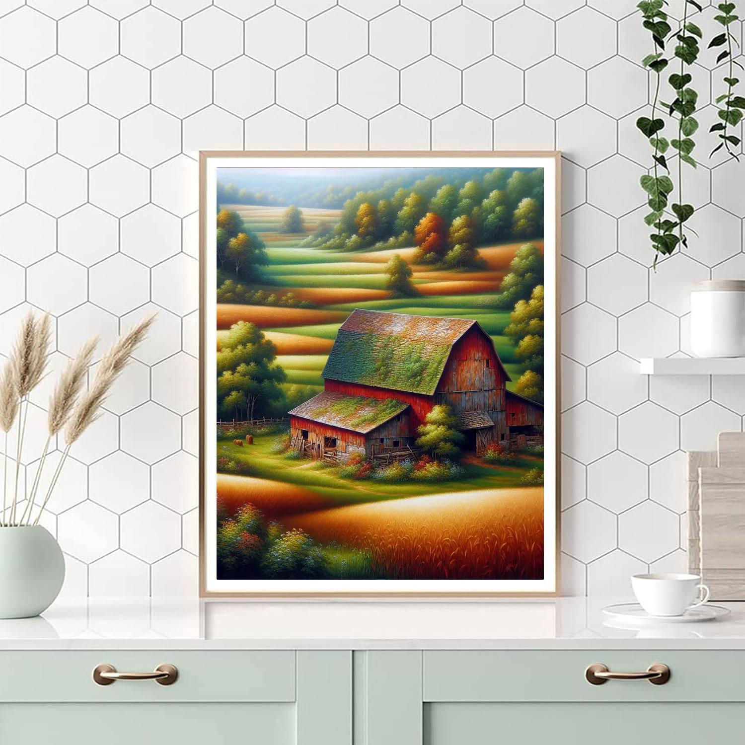 Charming Country Barn Scene Paint By Number