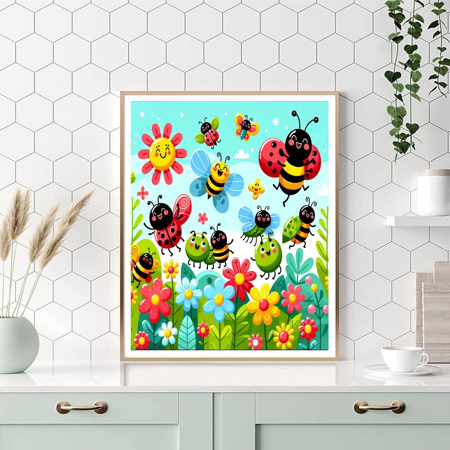 Joyful Bug Parade Numbered Painting Kits