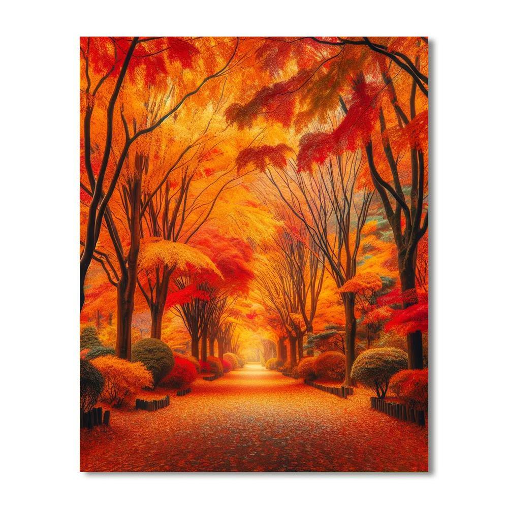 Colorful Autumn Pathway Painting By Numbers Kit
