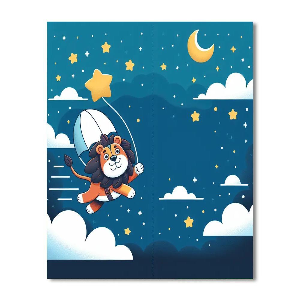 Lunar Lion's Night Sky Adventure DIY Paint By Numbers