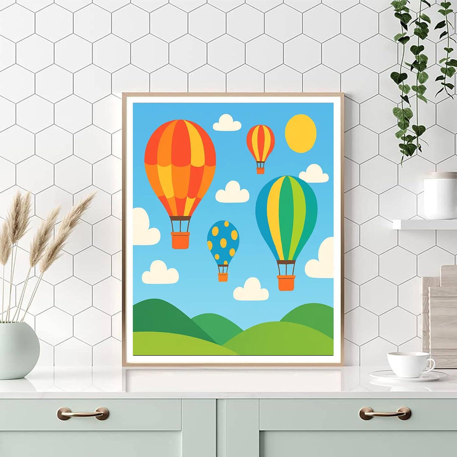 Cheerful Hot Air Balloons Painting By Numbers Kit