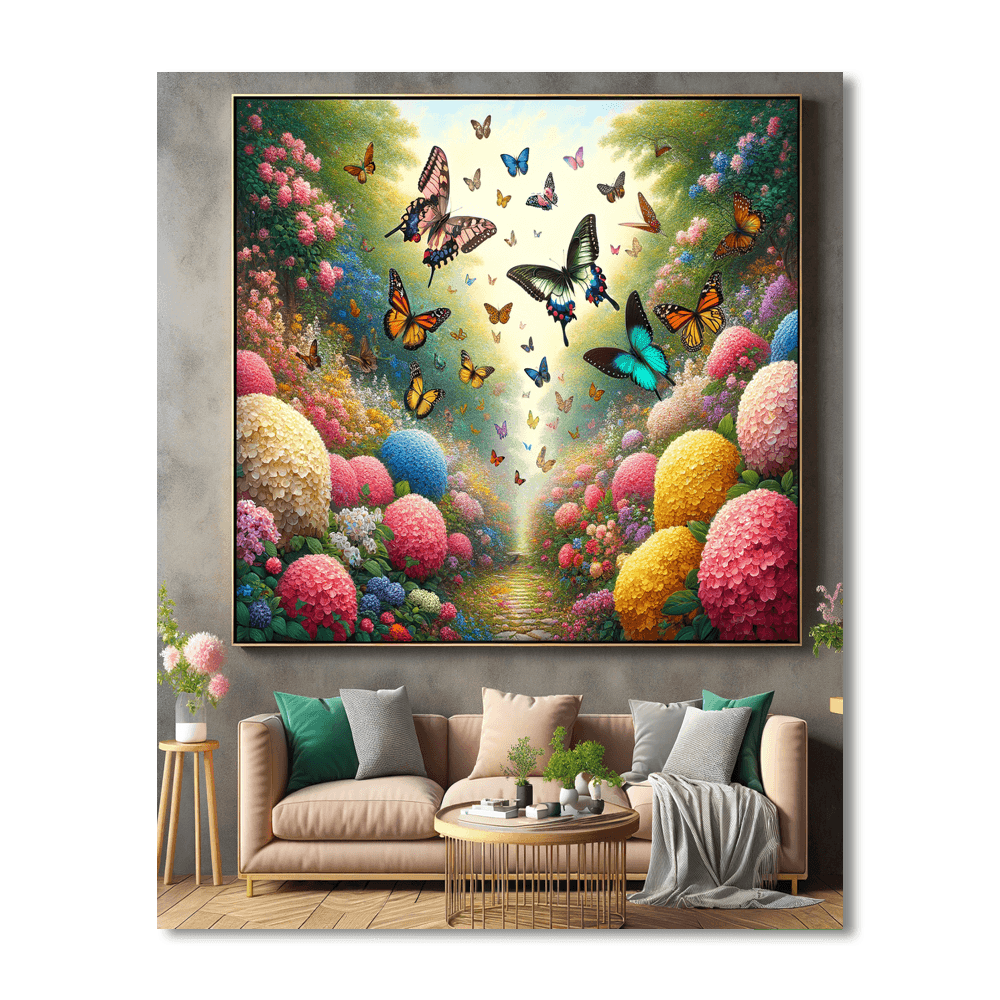 Enchanting Butterfly Garden Numbered Painting Kits