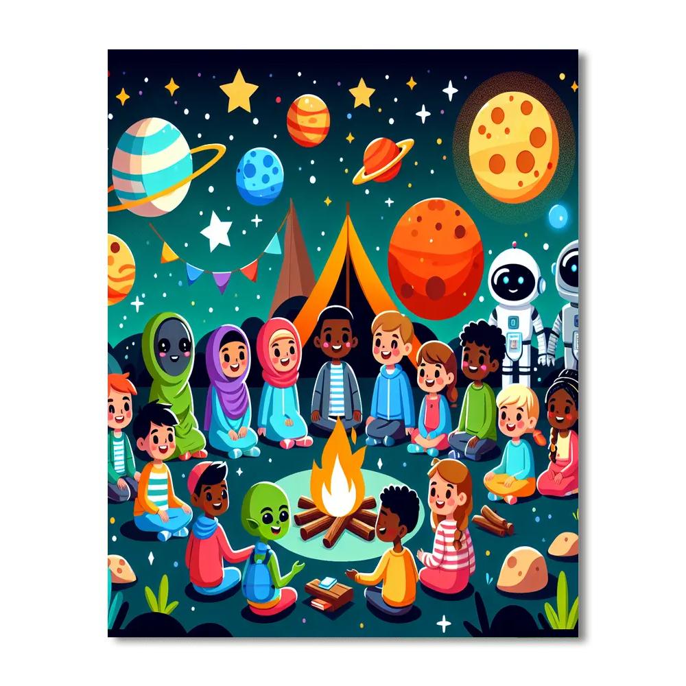 Camping In The Cosmos Number Painting