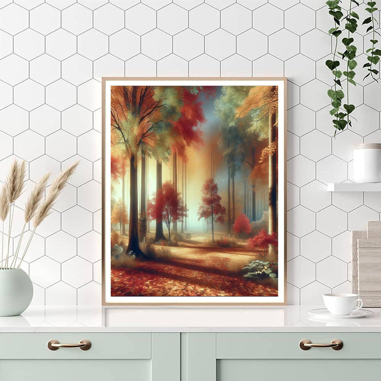 Cascading Leaves Of Autumn Paint By Number