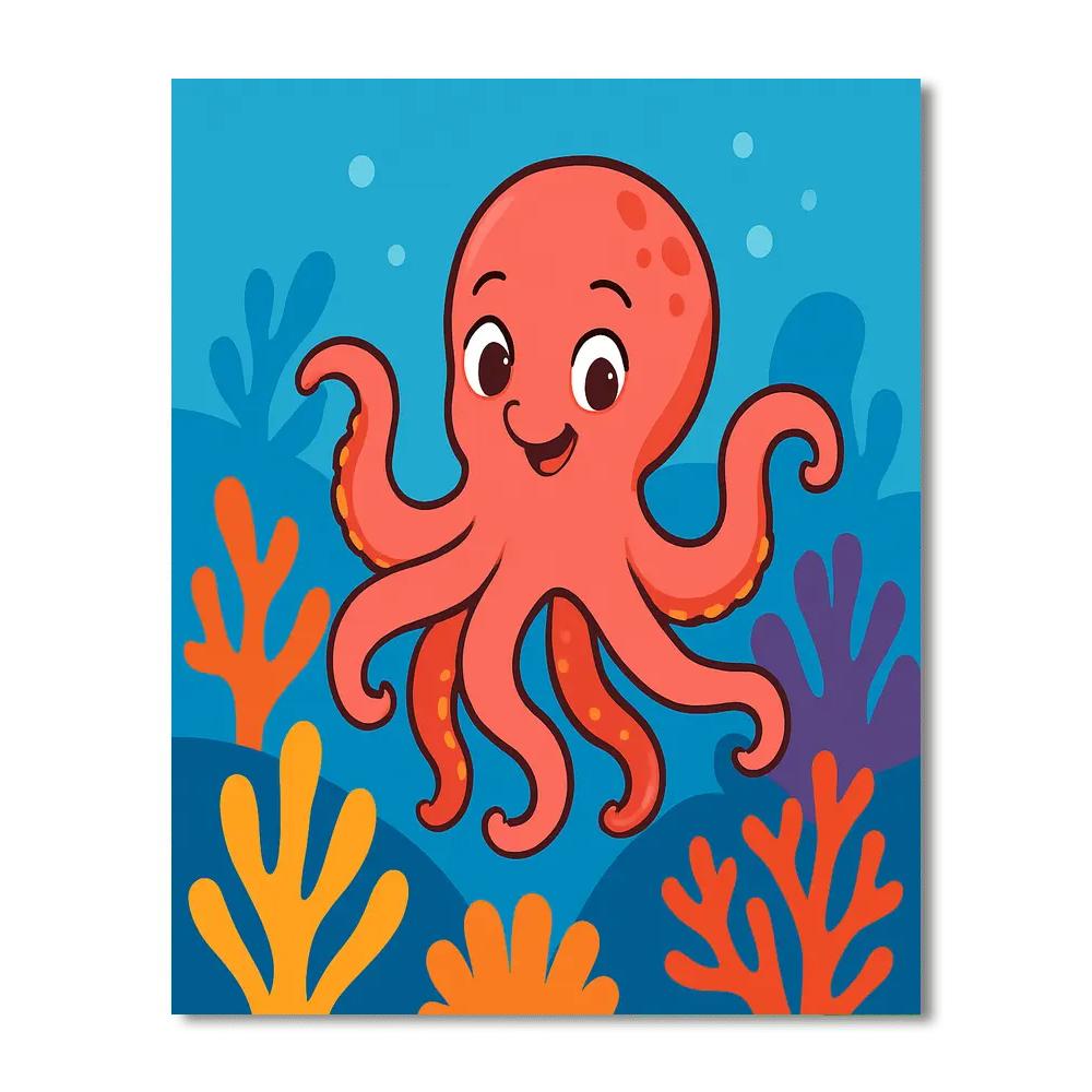 Quirky Octopus Number Painting