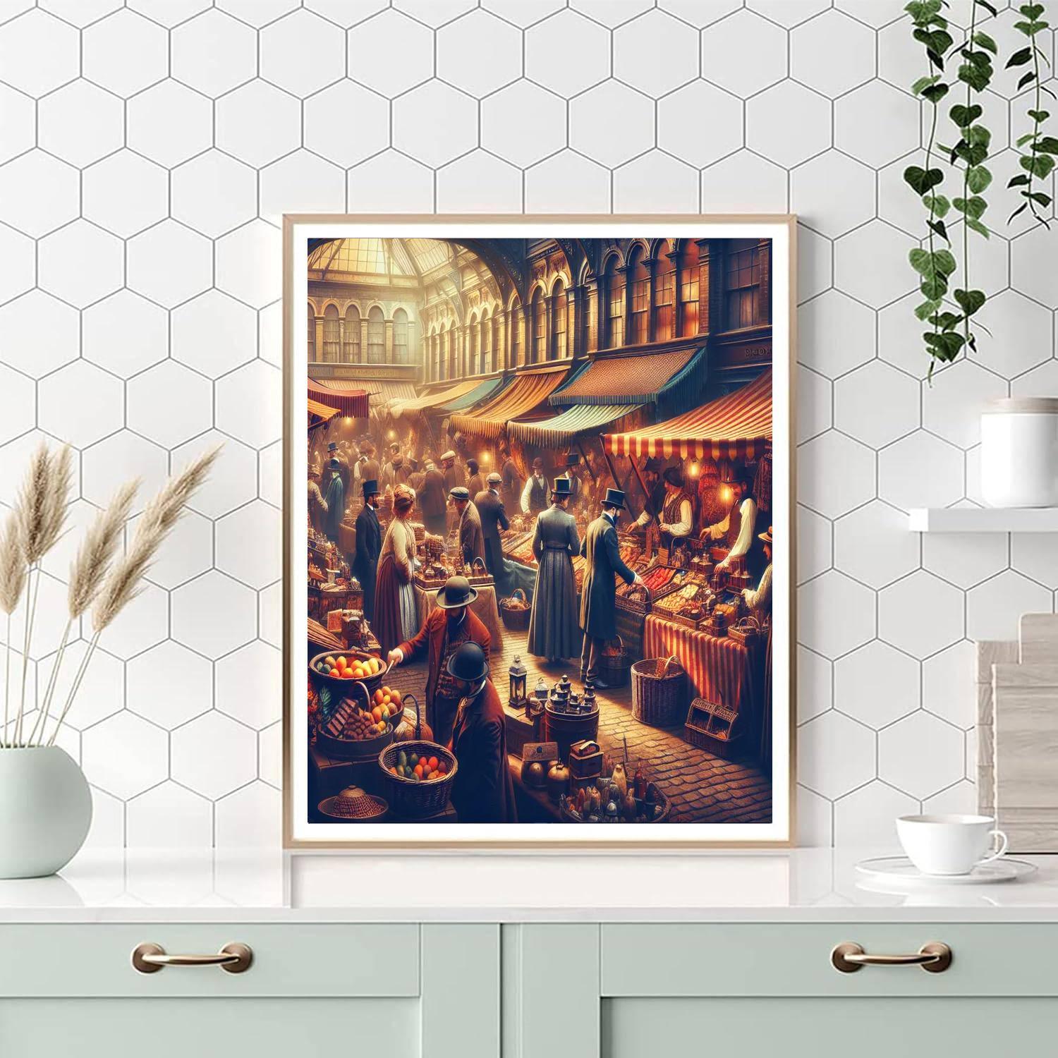 Victorian Market Stroll Paint By Numbers