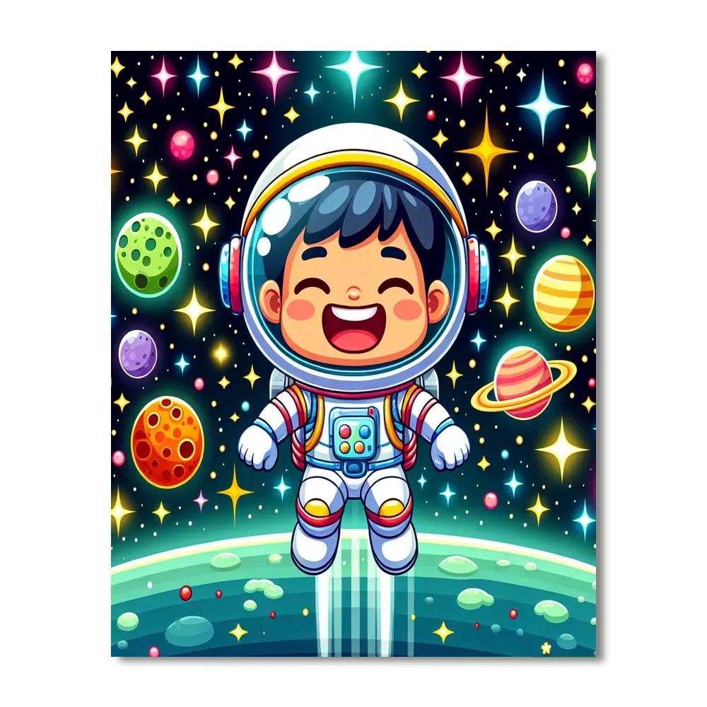 Curious Child Astronaut Paint By Color