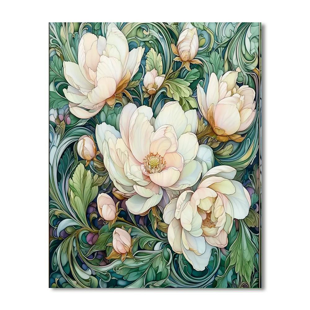 Alphonse Mucha Inspired Botanical Whirl  Painting Number Kit