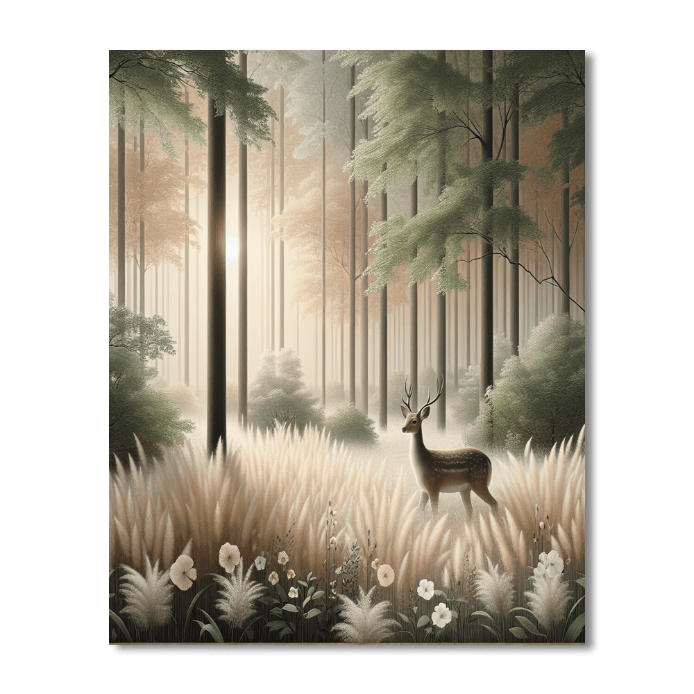 Gentle Deer At Dawn Paint By Number