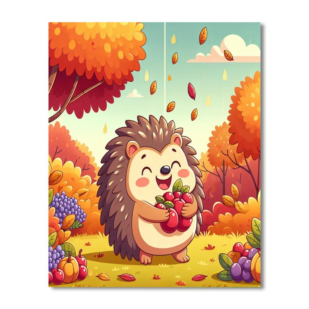 Happy Hedgehog's Autumn Harvest Paint By Numbers Kits