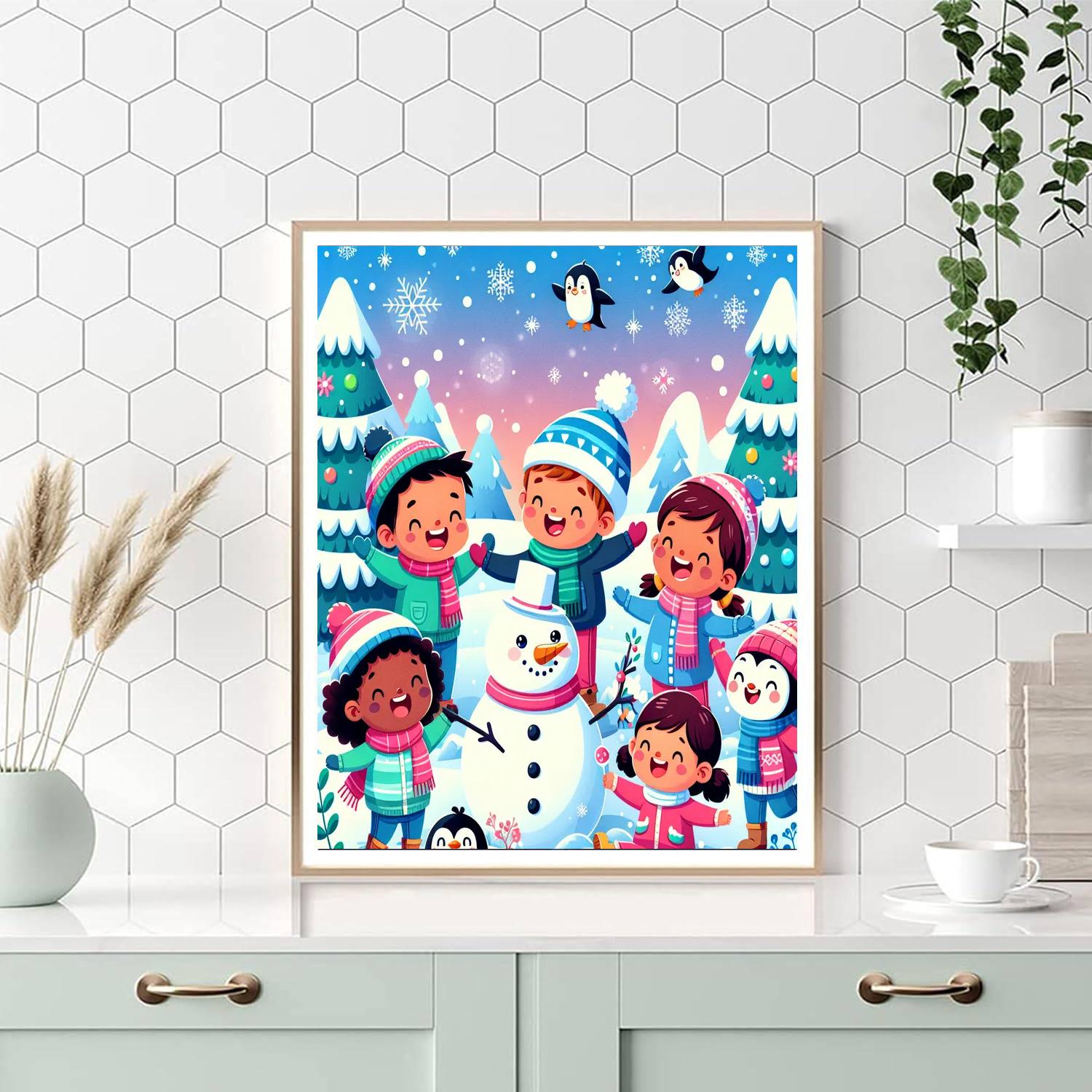 Silly Snow Day Paint By Numbers Art