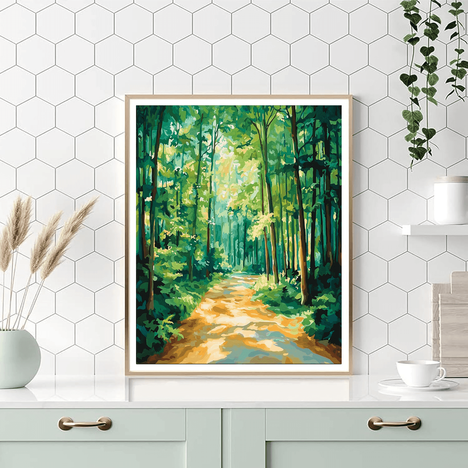 Georgia O'Keeffe Inspired Forest Reflections  DIY Paint By Numbers