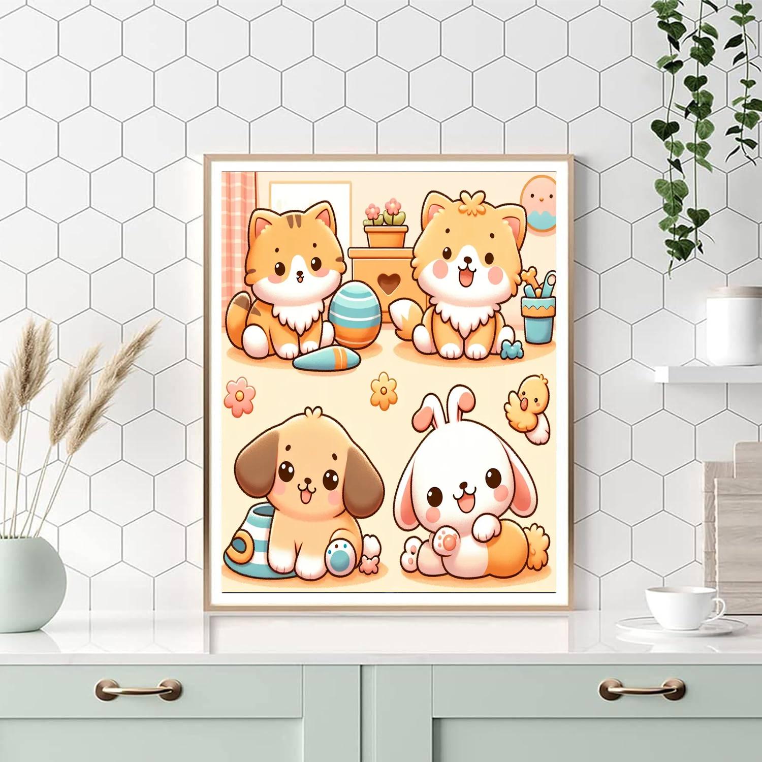 Cuddly Pets Collection Number Painting