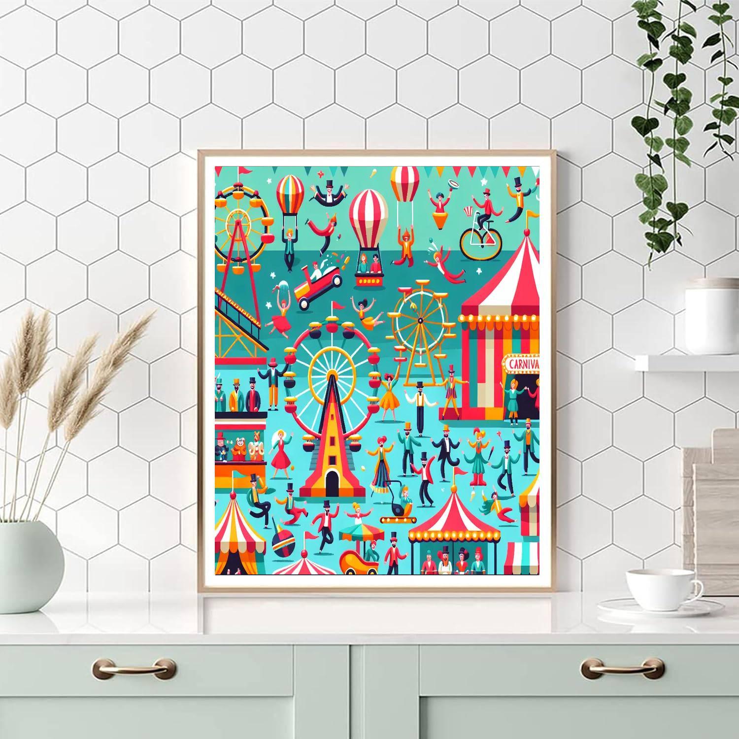 Carnival Of Laughter Number Painting