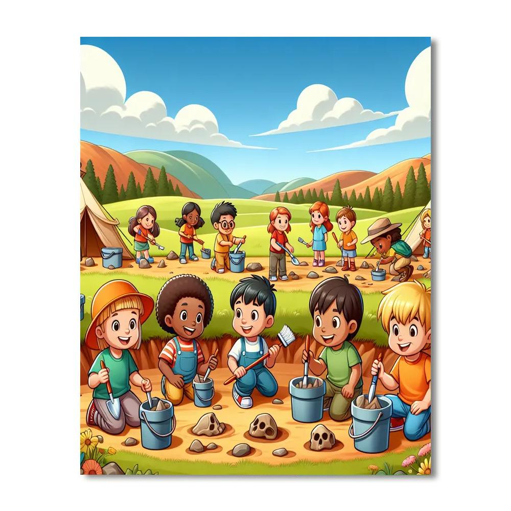 Dinosaur Explorer's Camp Painting Number Kit