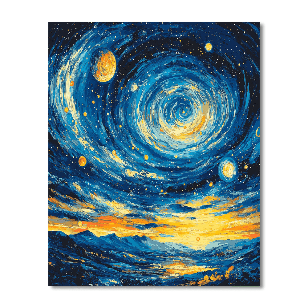 Vincent Van Gogh Inspired Cosmic Adventure  Numbered Painting Kits