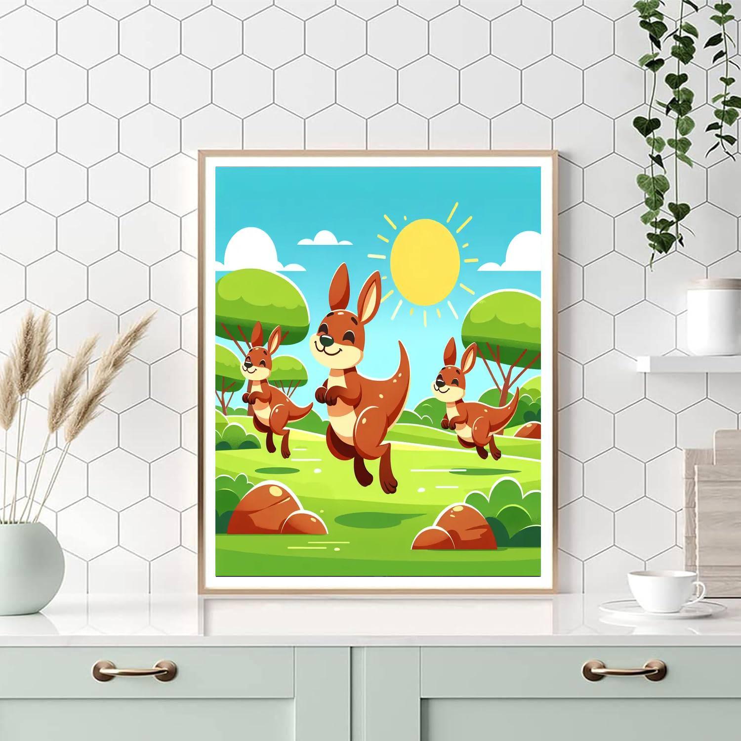 Curious Kangaroos Painting By Numbers Kit