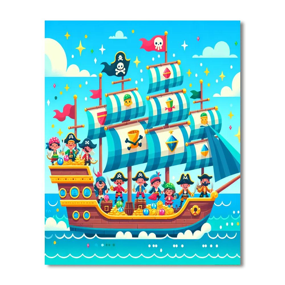 Happy Pirate Ship Numbered Painting Kits