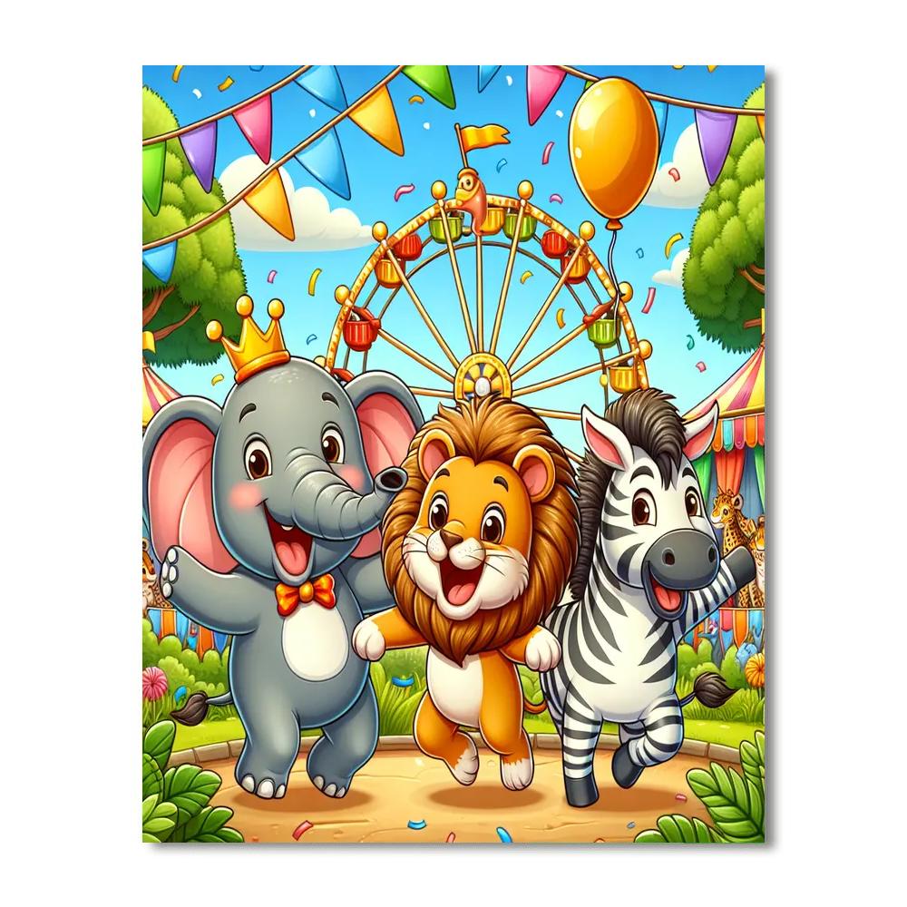 Safari Animal Carnival Number Painting
