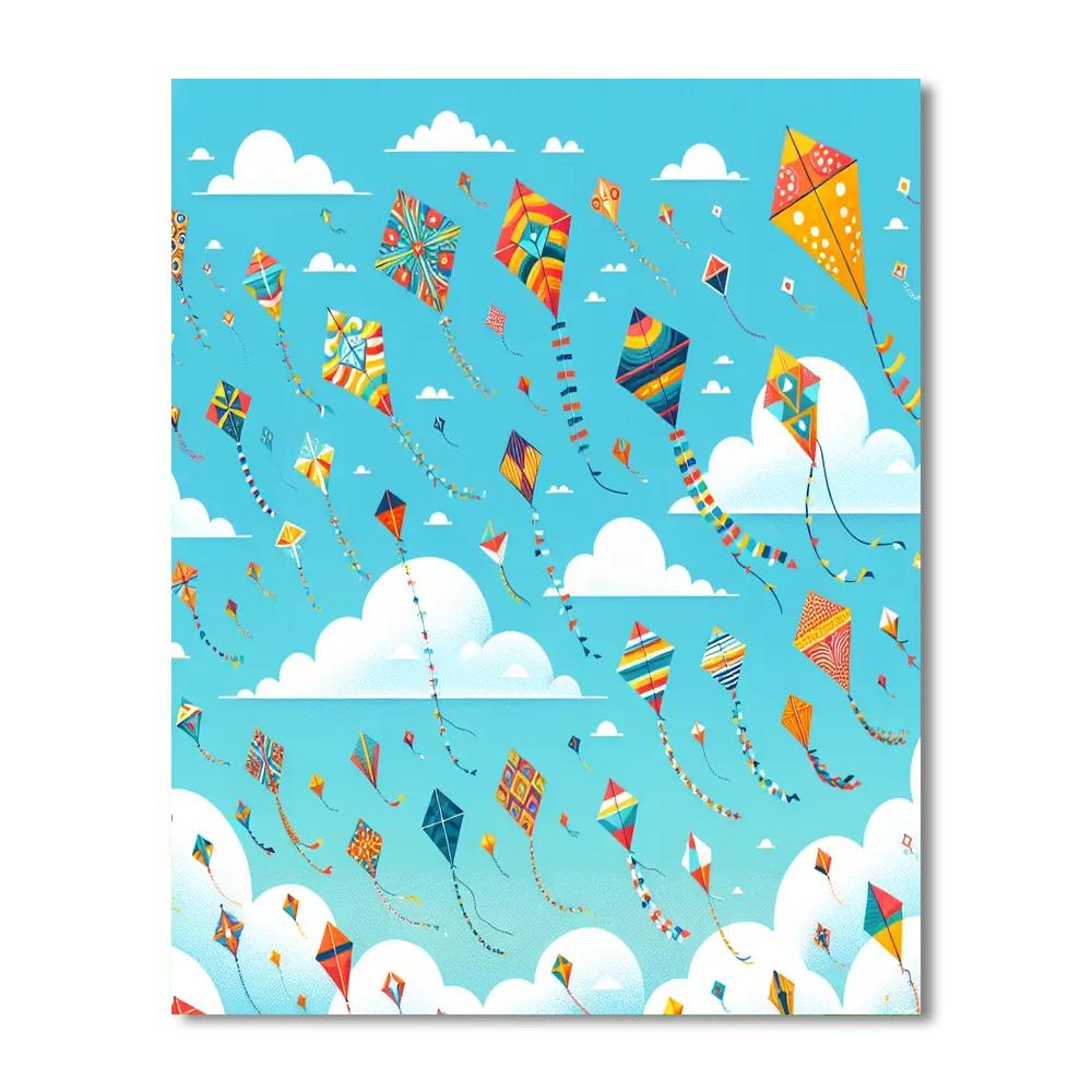 Soaring With Kites Paint By Numbers
