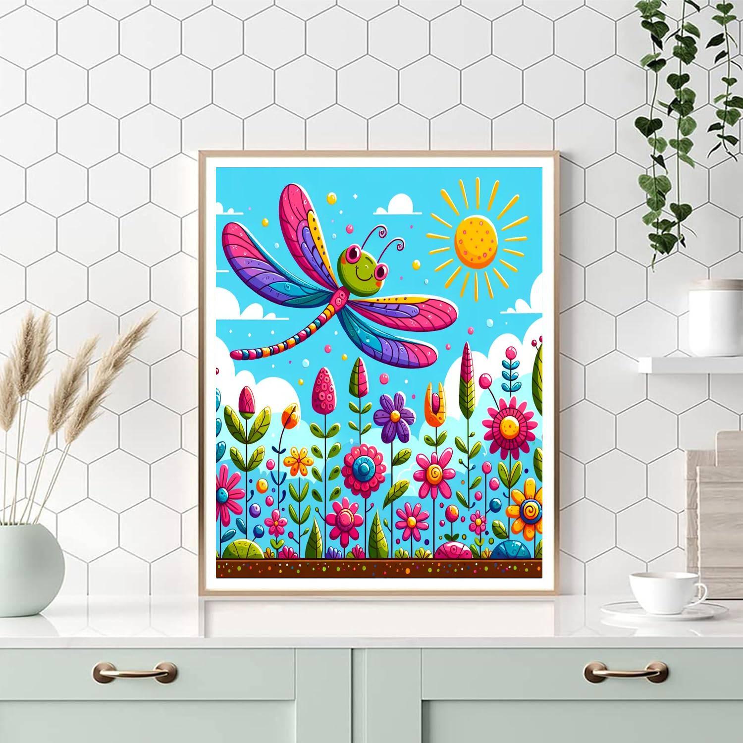 Silly Dragonfly Paint By Numbers Art