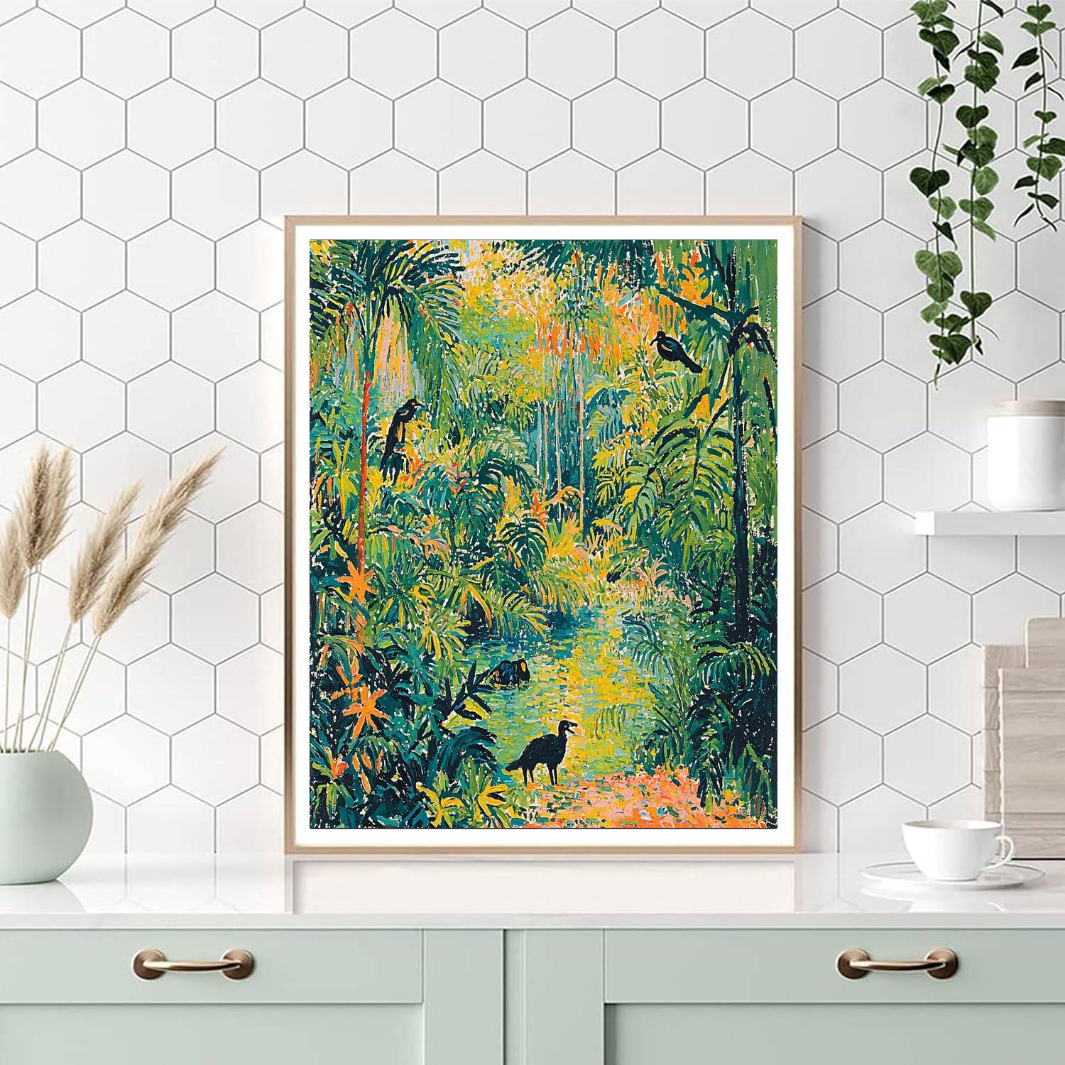 Henri Rousseau Inspired Vibrant Rainforest Melody  Paint By Numbers