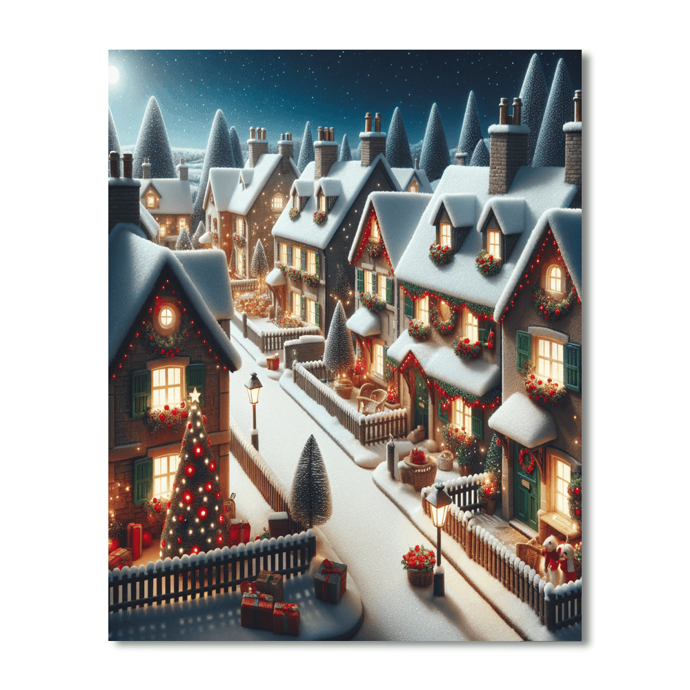 Christmas Village Serenity Paint By Number