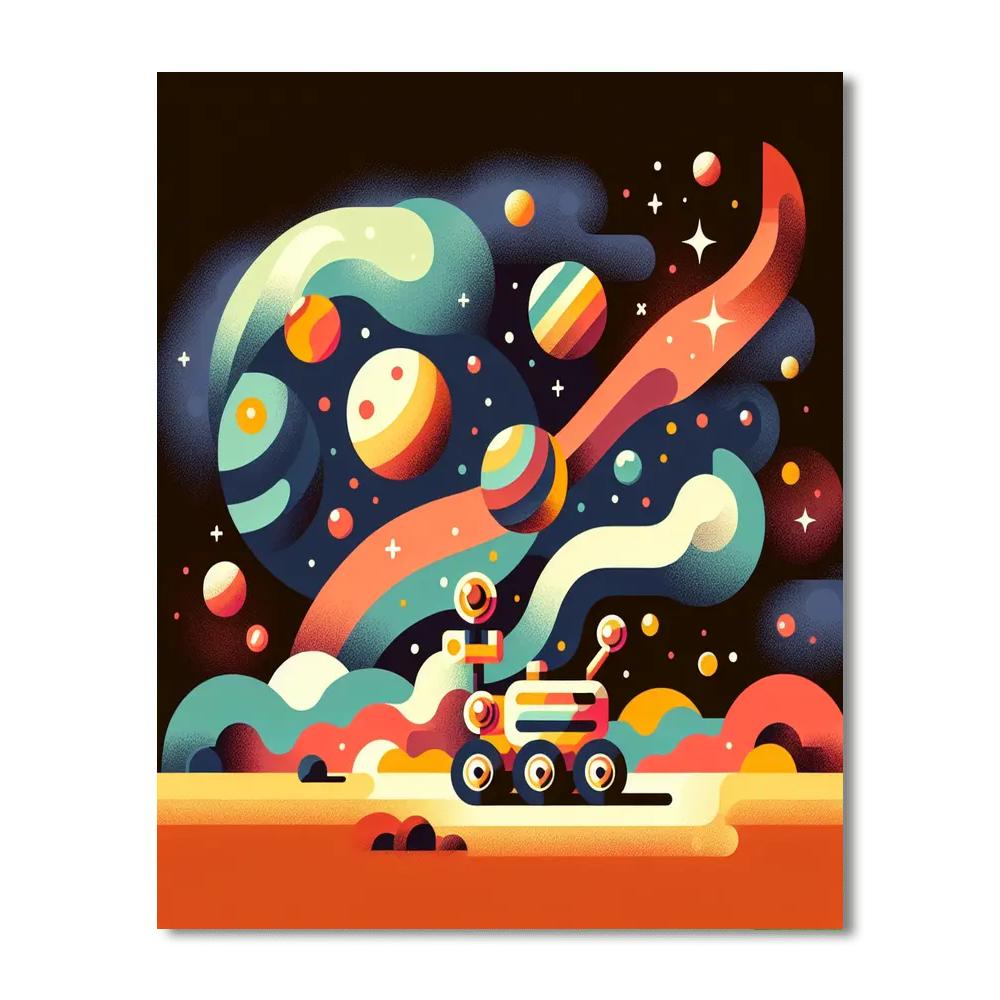 Adventurous Space Rover Number Painting