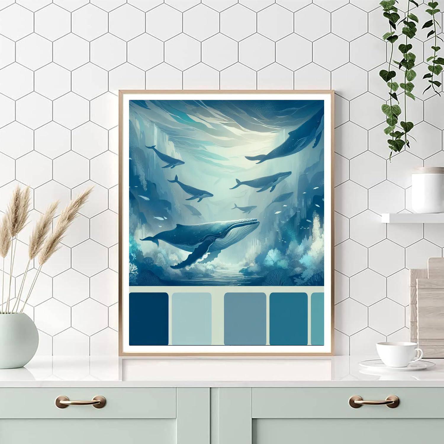 Whimsical Whalescape Paint By Numbers Art