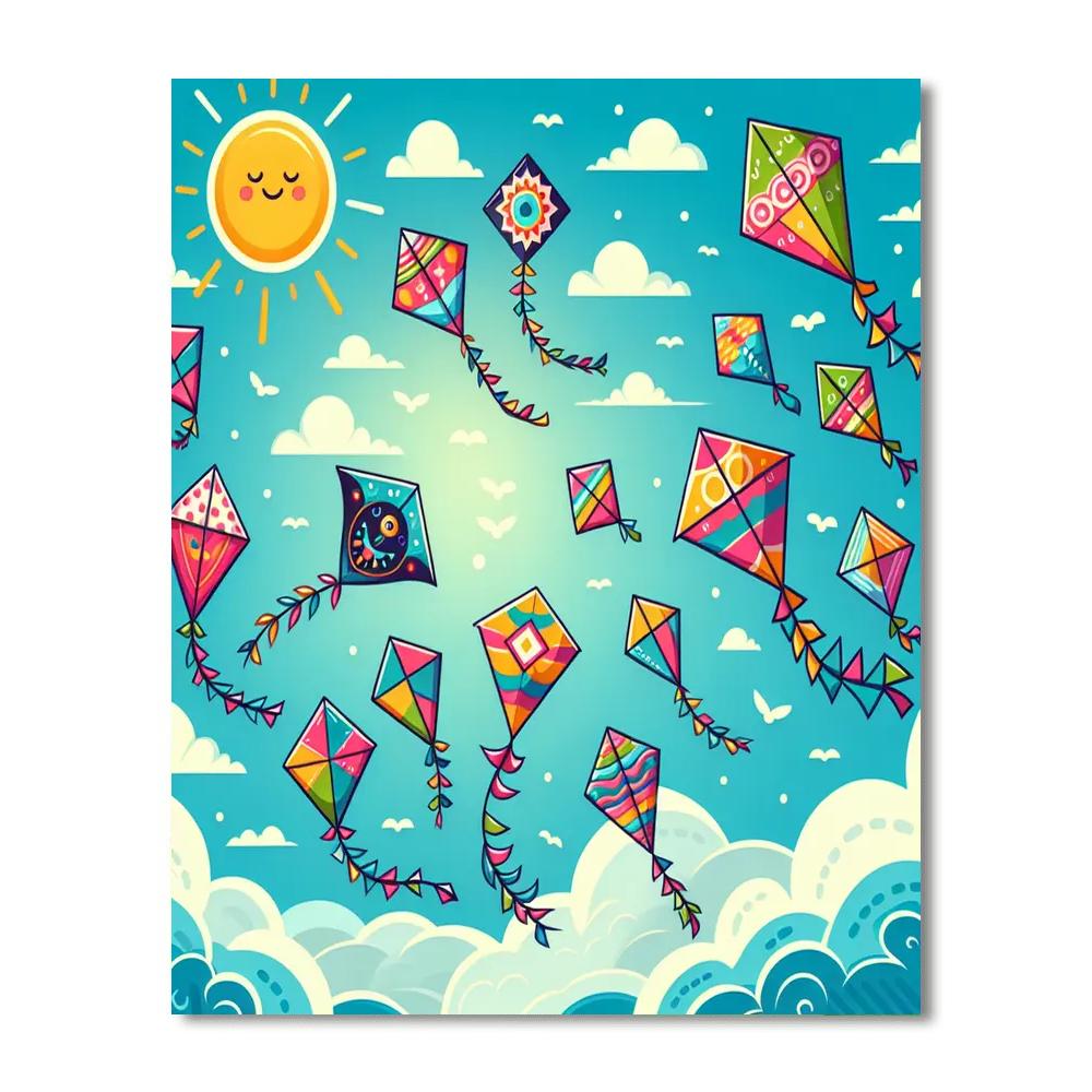 The Colorful Kite Festival DIY Paint By Numbers