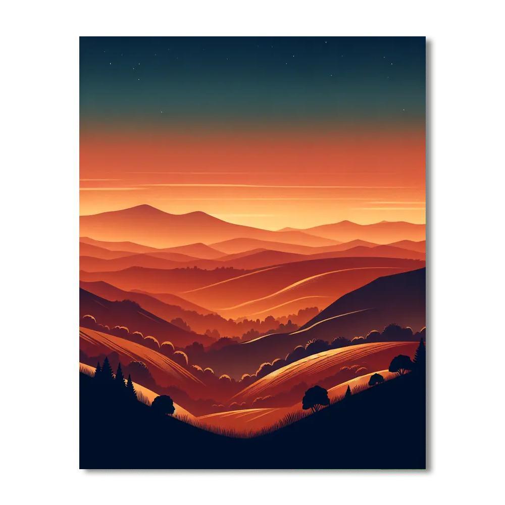 Amber Dusk Harmony Painting Number Kit