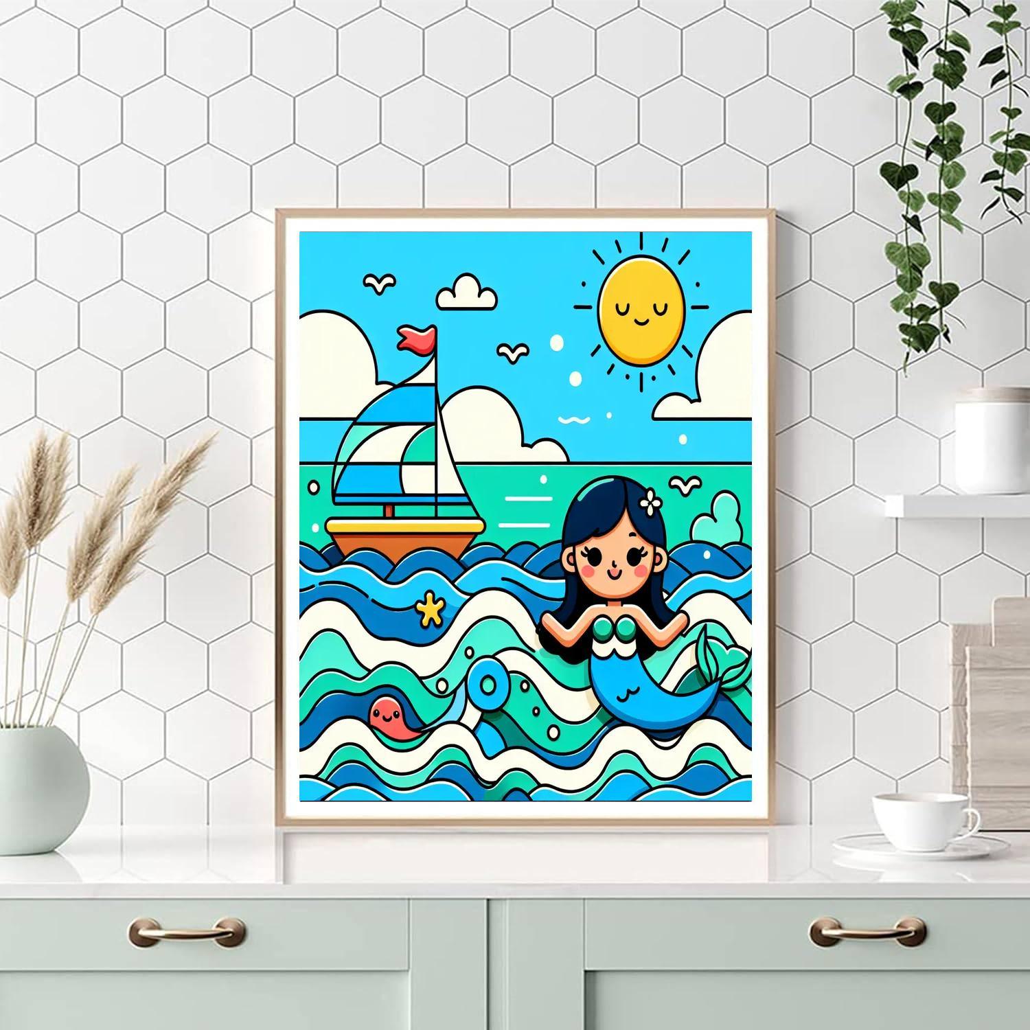 Sailing Adventure With Mermaids Paint By Numbers Art