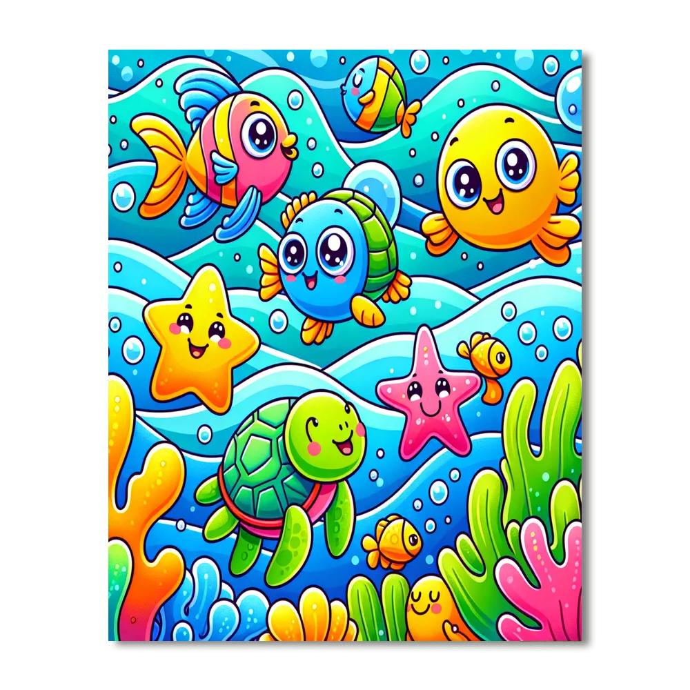 Vibrant Underwater Friends Paint By Numbers