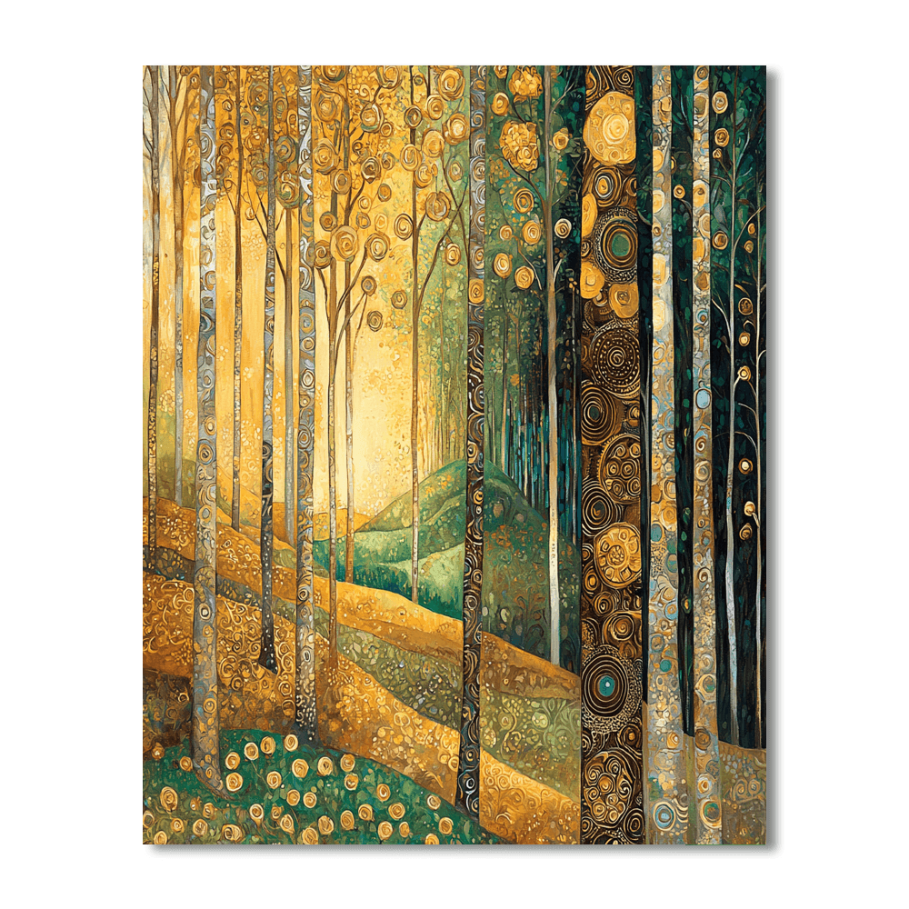 Gustav Klimt Inspired Forest Of Dreams  Numbered Painting Kits