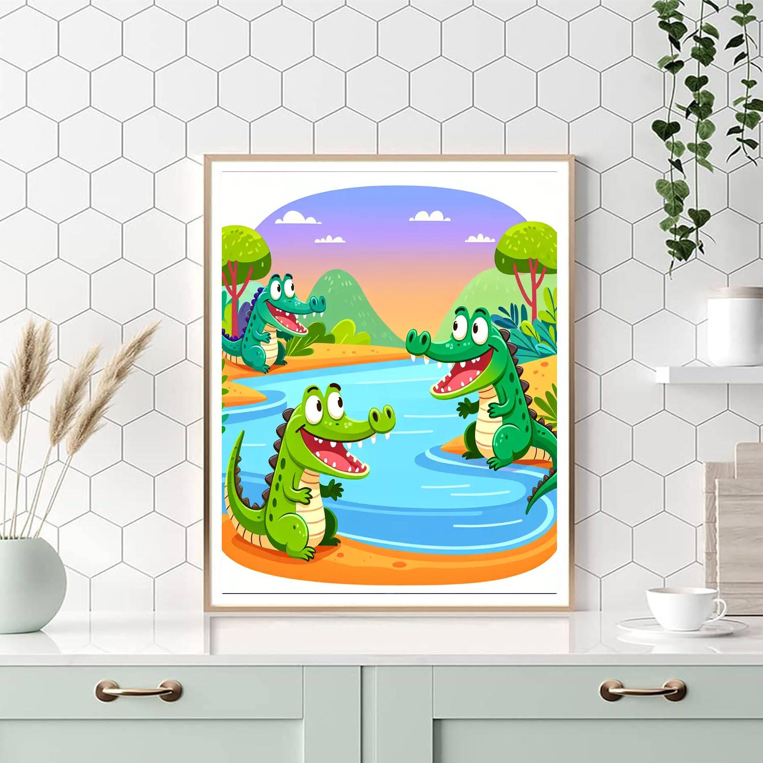 Comical Crocodile Chatter Paint By Numbers