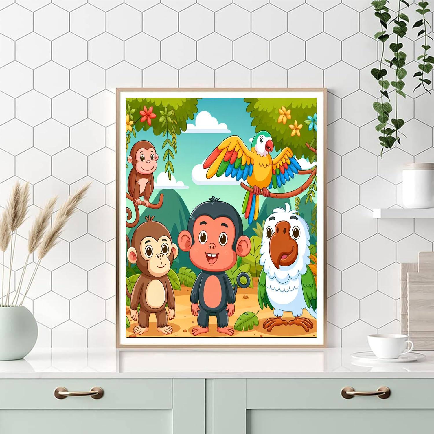 Mysterious Jungle Friends Paint By Numbers Art