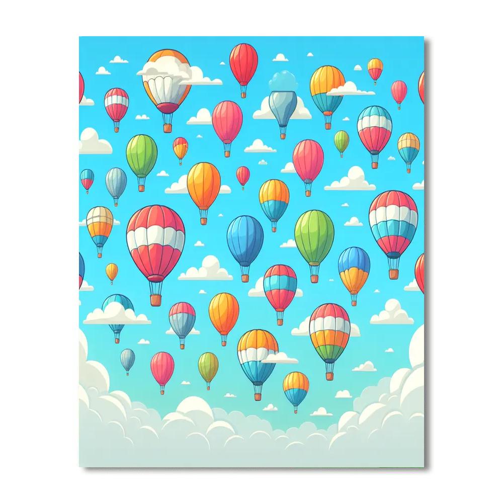 Floating In The Balloon Festival Paint By Numbers Art