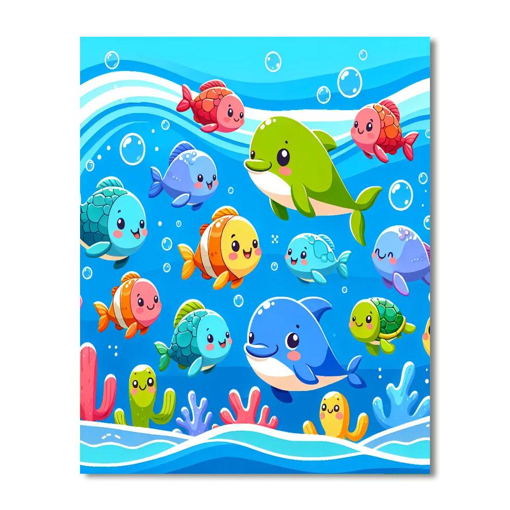 Bubbly Sea Adventure Paint By Numbers Art