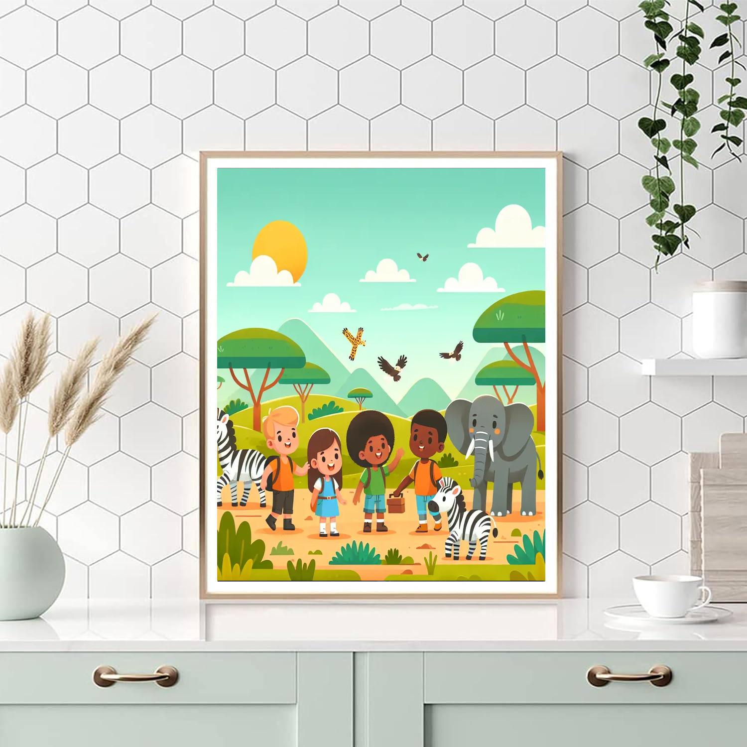 Sunny Safari Park Number Painting